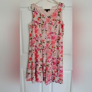 Womens Perceptions Pink Floral Lace Midi Dress